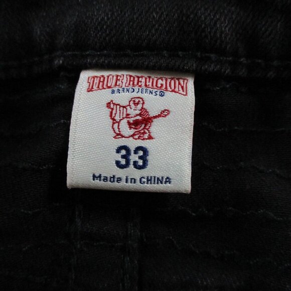 NWT True Religion Jeans Womens 33 Black Denim Super Skinny Moto Stretch Flap - Picture 10 of 14